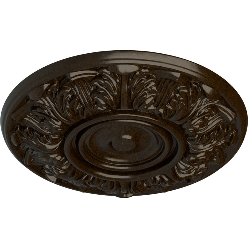 Endurathane Whitman Ceiling Medallion, 13"OD x 1 3/8"P (For Canopies up to 3 3/4"), Hand-Painted Bronze Finish, Bronze
