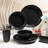 64 Pcs Wheat Straw Dinnerware Sets With Stainless Steel Flatware