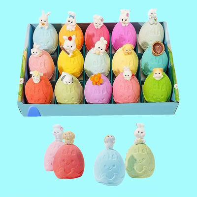 Bath Bombs Contains Surprises 15th Pack Of 15Rabbit  Balls Themed  Gifts Natural Sea  Color-Changing Hot Spring Bathtub  15-piece