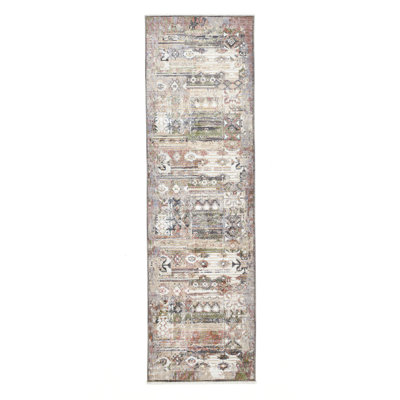 Abstract Machine Woven Beige Area Rug