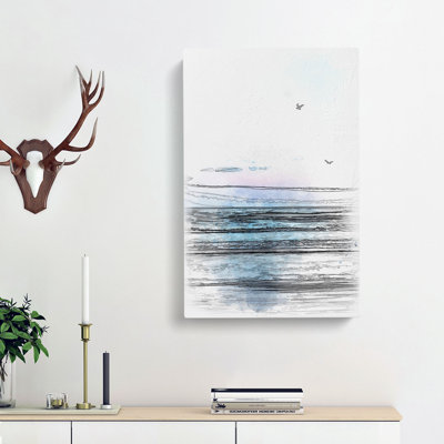 Seagulls Flying High - Wrapped Canvas Drawing - Wrapped Canvas