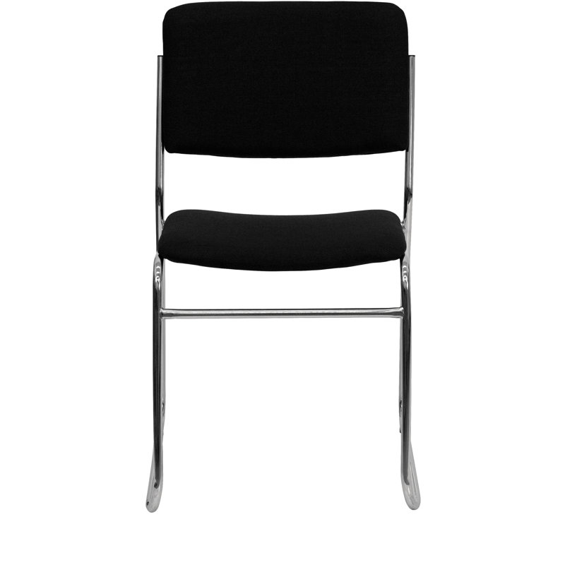 Chaise empilable à haute densité Nickl, Chrome chrome, Tissu noir