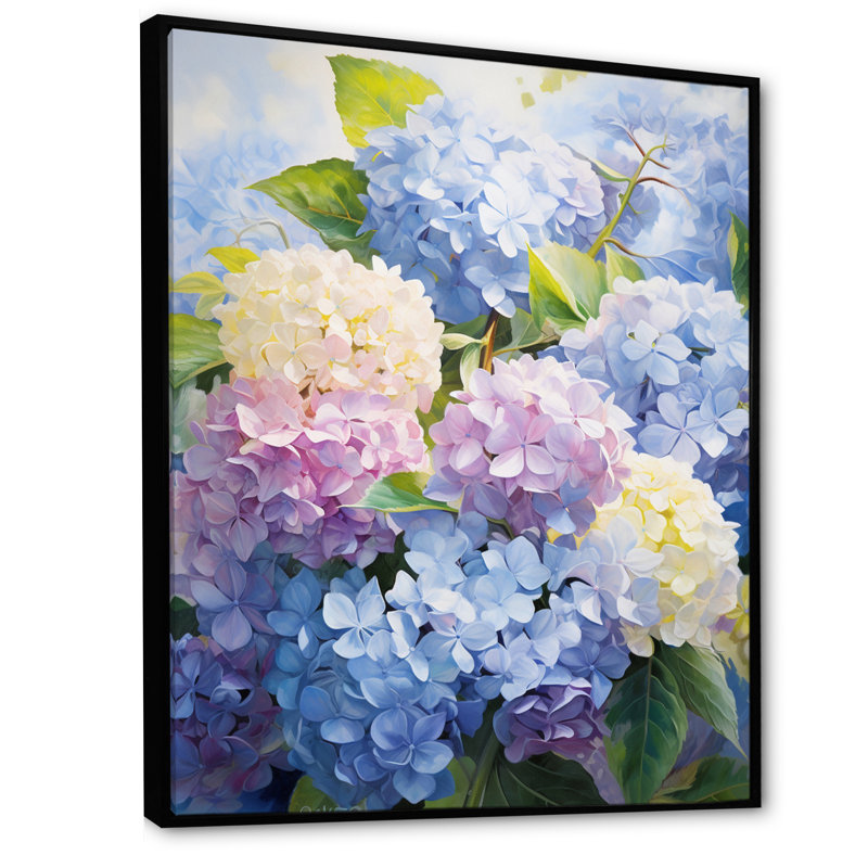 Impression sur toile encadrée «Sangrey Blue Mauve», H 40 po x l 30 po x P 1,5 po, Cadre flottant noir