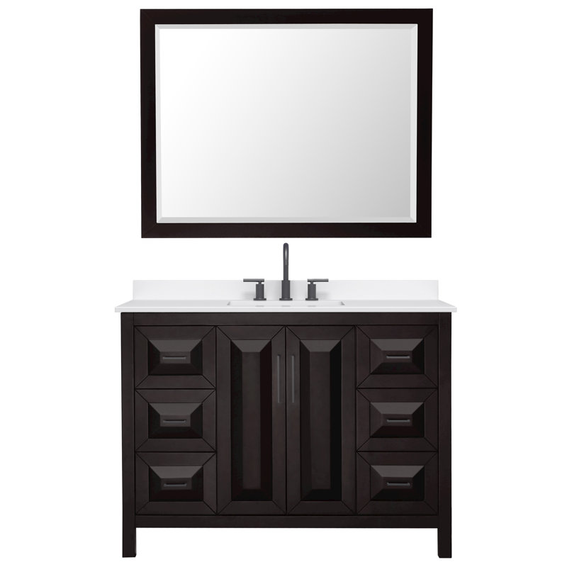 Daria 48'' W Vanity, Matte Black, Brown, Giotto Quartz