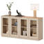 Armoire d'appoint moderne avec 4 portes en verre, commode d'appoint multifonctionnelle avec grand rangement et tablette réglable-1643279036