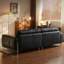 Coussin de canapé modulaire noir en cuir véritable à trois places-980721401