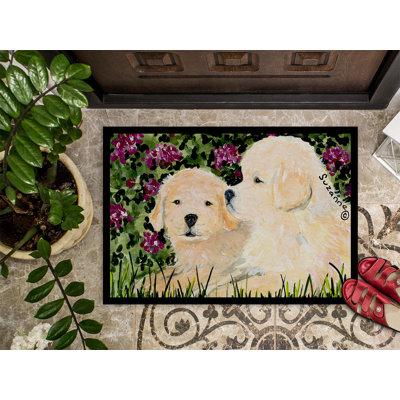 Tapis de porte d’intérieur anti-dérapant golden retriever