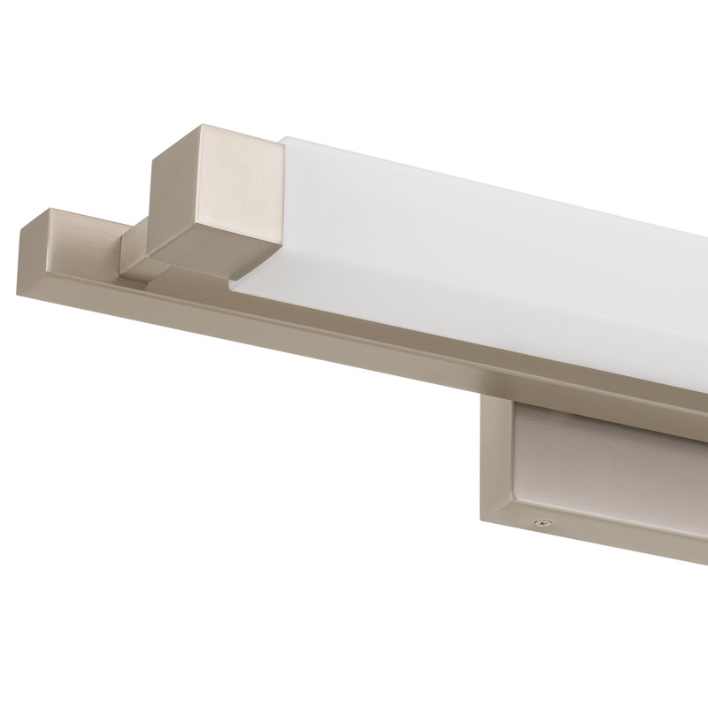 Barre d'éclairage intégrée pour meuble-lavabo à DEL, Nickel brossé, H 4,5 po x l 26 po x P 6,38 po