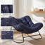 Chaise berçante d'extérieur surdimensionnée turquoise Papasan, chaise d'extérieur en acier thermolaqué-356683402-356683401