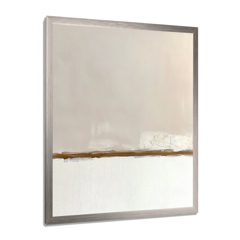 «Gold White Shadow Lines Abstract», impression sur toile encadrée minimaliste, art mural minimaliste doré, H 20 po x l 12 po