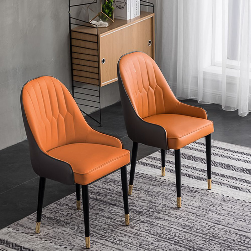 Silva Faux Leather Upholstered Armchair, Brown/Orange
