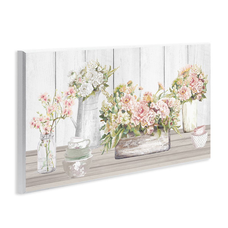 Bouquet de table de ferme nature morte fleurs luxuriantes roses