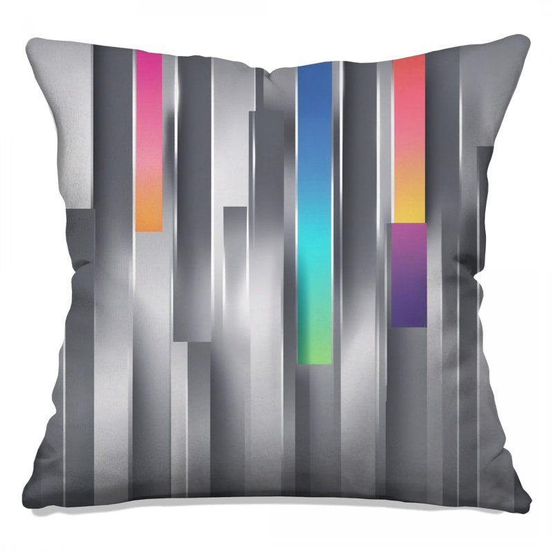 Vertical Gradient Bars Double Sided Throw Pillows, 16 x 16 inches