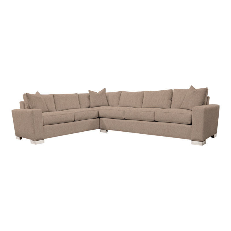 Canapé modulaire 2 pièces American Bungalow Claremont, Mélange de lin Navada Mushroom, Casa Blanca
