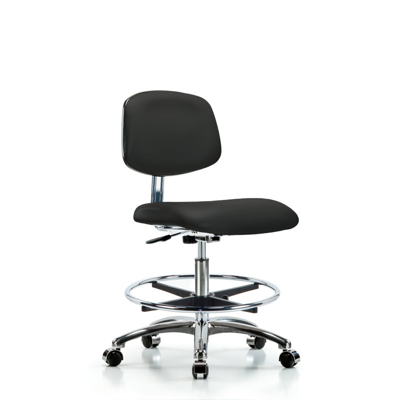 Yareli Drafting Chair, Black, Casters