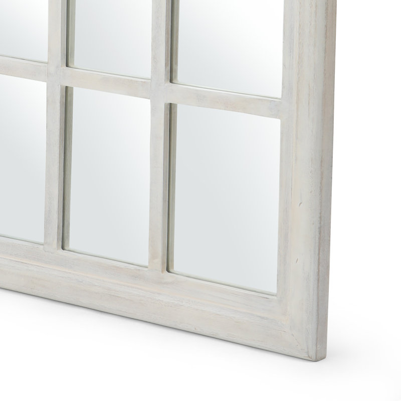 Aryana Iron Frame Arch Mirror, White Wash