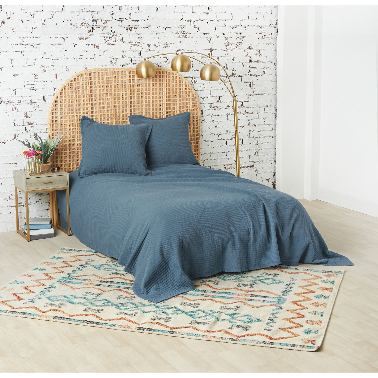 Michigan Cotton Quilt Set, Queen Quilt, Mallard