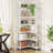 78.74" Tall 7-Tier Industrial Corner Bookshelf Tall Wood Metal Etagere Display Shelf For Home Office-735428882