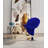 Curl Modern Wool Blend Upholstered Metal Swivel Accent Chair in Blue-67959415
