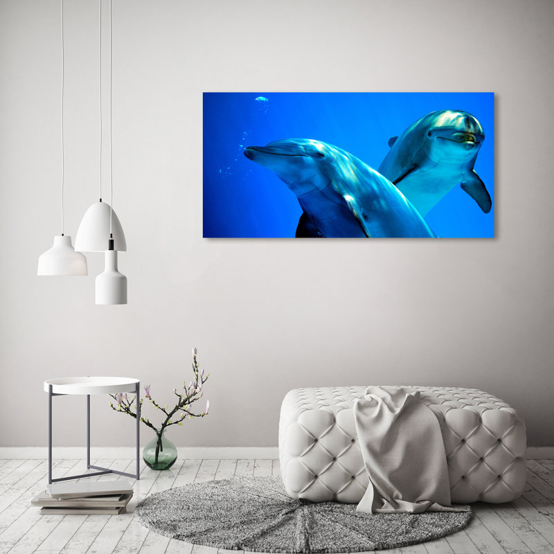 Two Dolphins - Wrapped Canvas Print