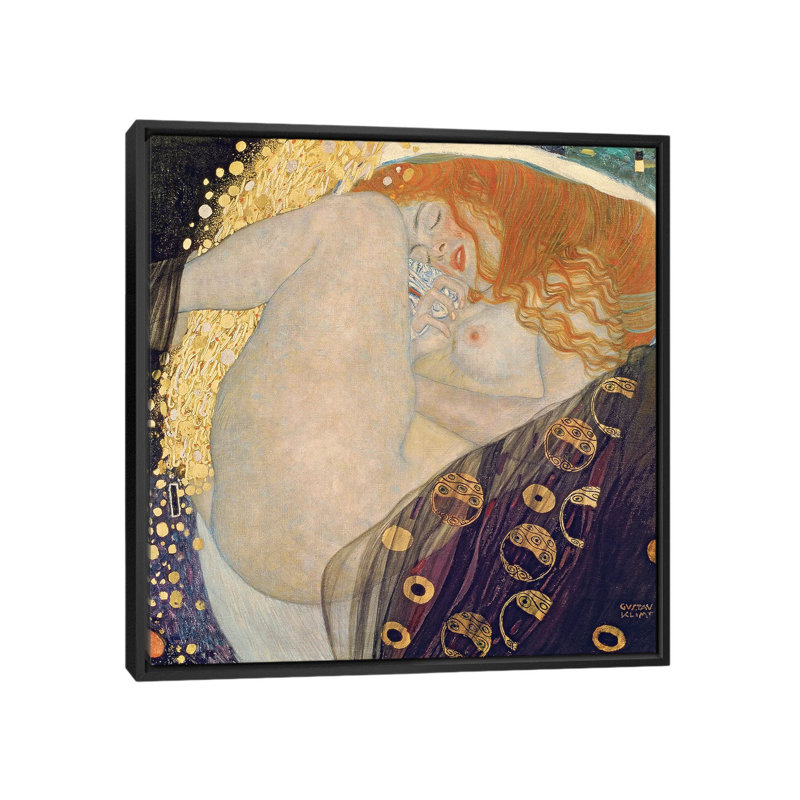 «Danae 1907-200», reproduction sur toile, H 18 po x l 18 po x P 1,5 po, Toile encadrée noire, Pas de tapis