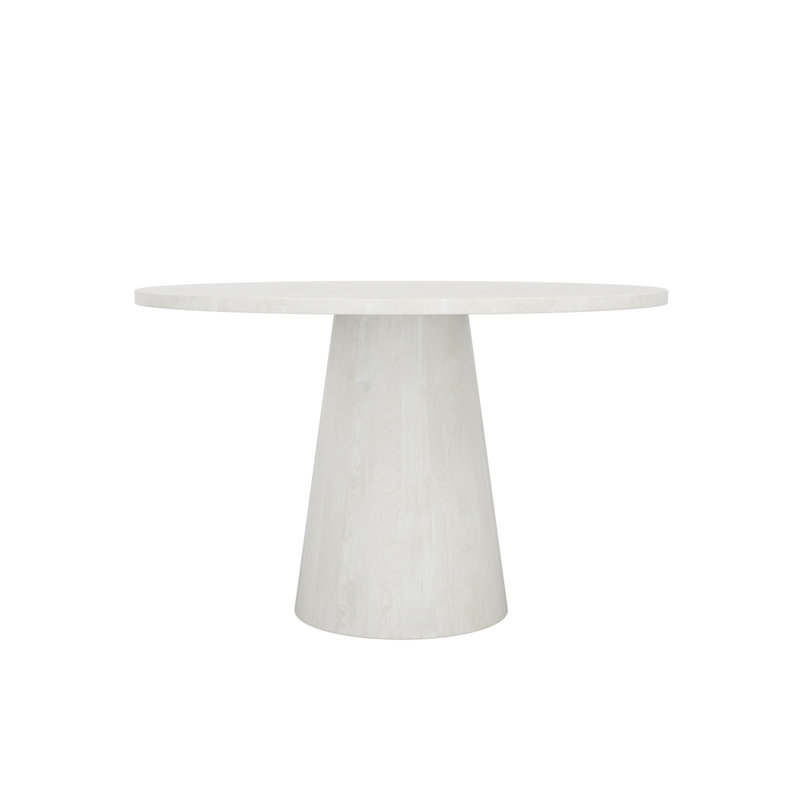  Table de salle à manger ronde en bois de manguier massif avec base piédestal Lior