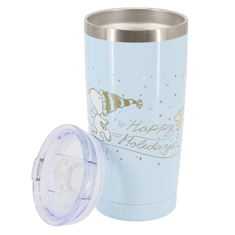 Gobelet de voyage en acier inoxydable 20 oz avec couvercle transparent Peanuts