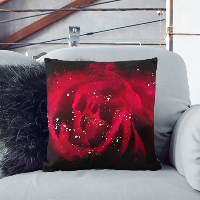 Floral Square Cushion, 55cm H x 55cm W x 20cm D
