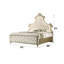Lit Ek en velours beige avec DEL