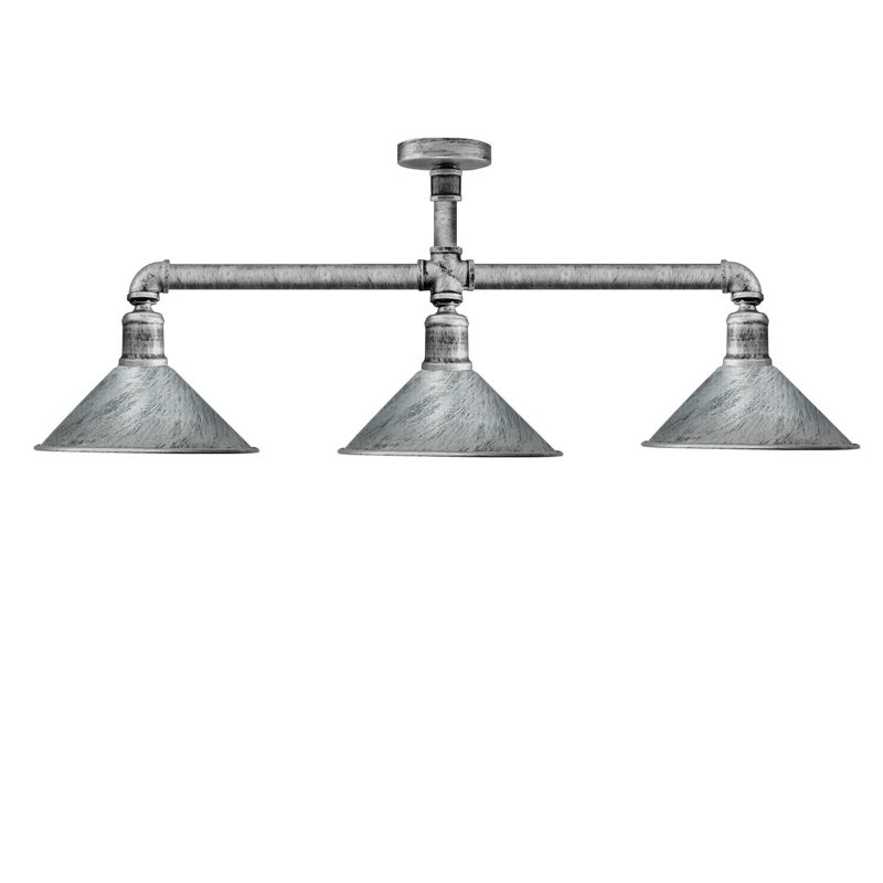 Casperson 3 - Light Kitchen Island Pendant, Brushed Silver