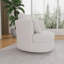 Fauteuil demi-tonneau pivotant rembourré, fauteuil d'appoint en chenille avec coussins-120144785