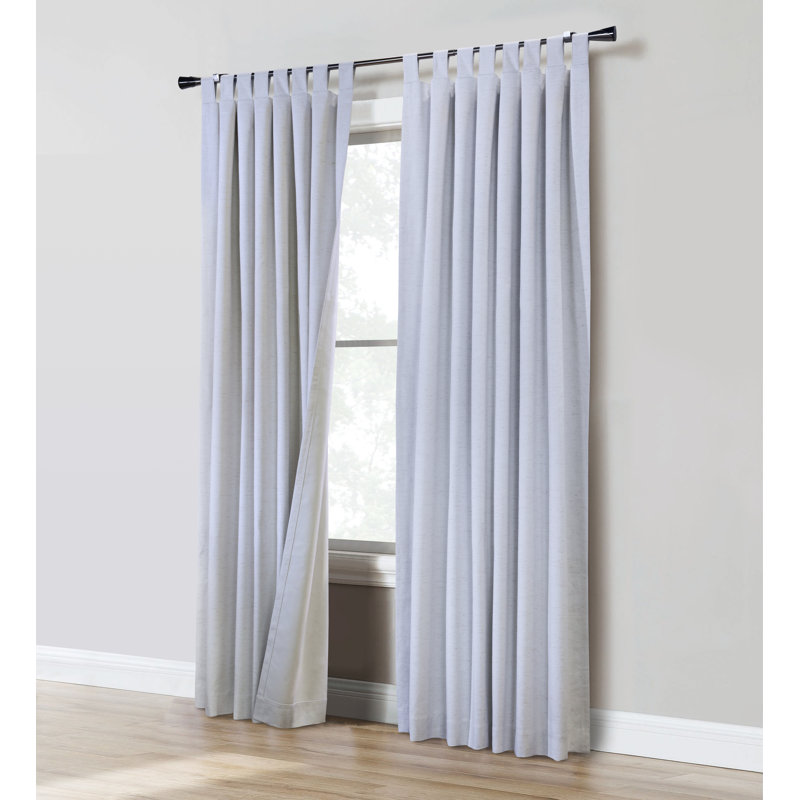 Alizabeth Solid Color Max Blackout Thermal Tap Top Curtain Panels, White, 78" W x 84" L