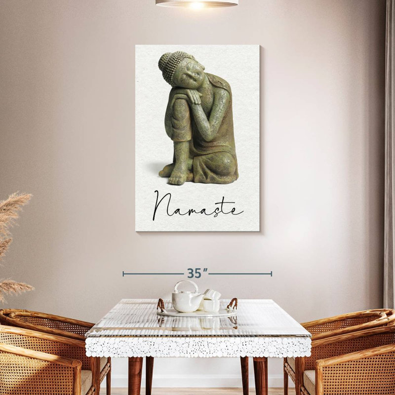 Namaste assis Bouddha sur toile, H 45 po x l 30 po x P 1,25 po