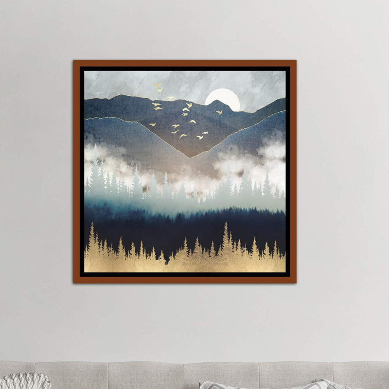 « blue mountain brume » par spacefrog designs-print, H 37 po x l 37 po x P 1,5 po, Toile avec cadre en bois classique