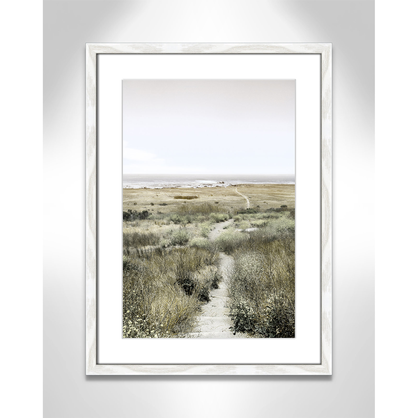 Toscani "Footpath to Paradise" Print, 17 W x 23 H x 0.75 D, White Wood Grain