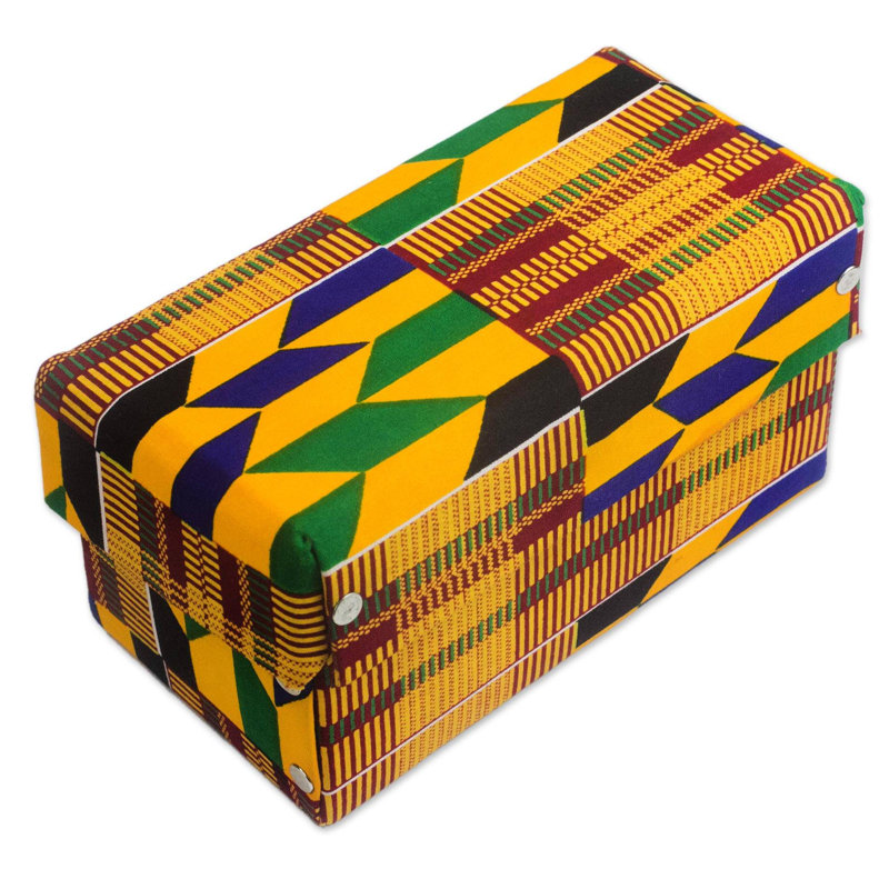 Boîte à bijoux en coton Kente Treasure