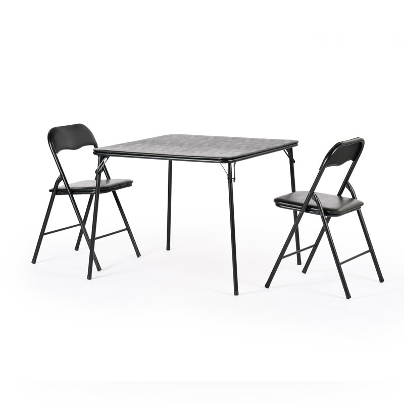 3-Piece Folding Dining Set with 2 Chairs for Small Apartments, 3 Pieces: Table, 2 Chairs