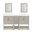 Meuble-lavabo double 61 po avec plateau intégré et lavabo avec miroirs Stovall-1454300325