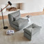 Armless Bean Bag Set With Ottoman (set Of 2)-1216675484