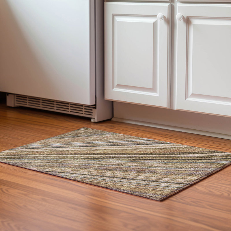Premium Machine Washable Prisco Taupe Rug, Rectangle 1'8" x 2'6"