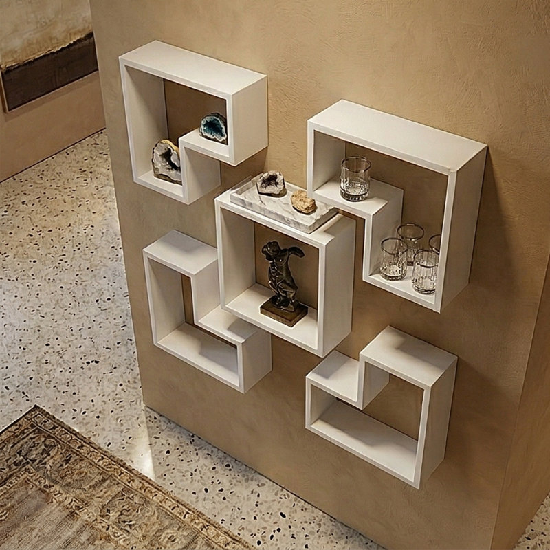Aurelia 5-Piece Geometric Modular Floating Shelf Set
