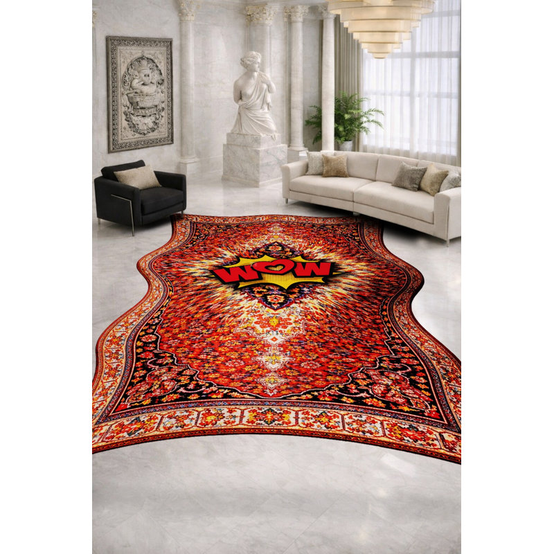 Tapis rose tissé à envers lavable traditionnel Mosso, 2'6" x 9'10"