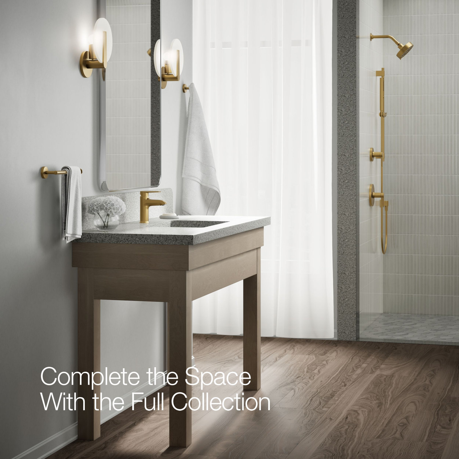 Hint Single-Handle Faucet with Pop-Up Drain, Vibrant Brushed Modern Brass