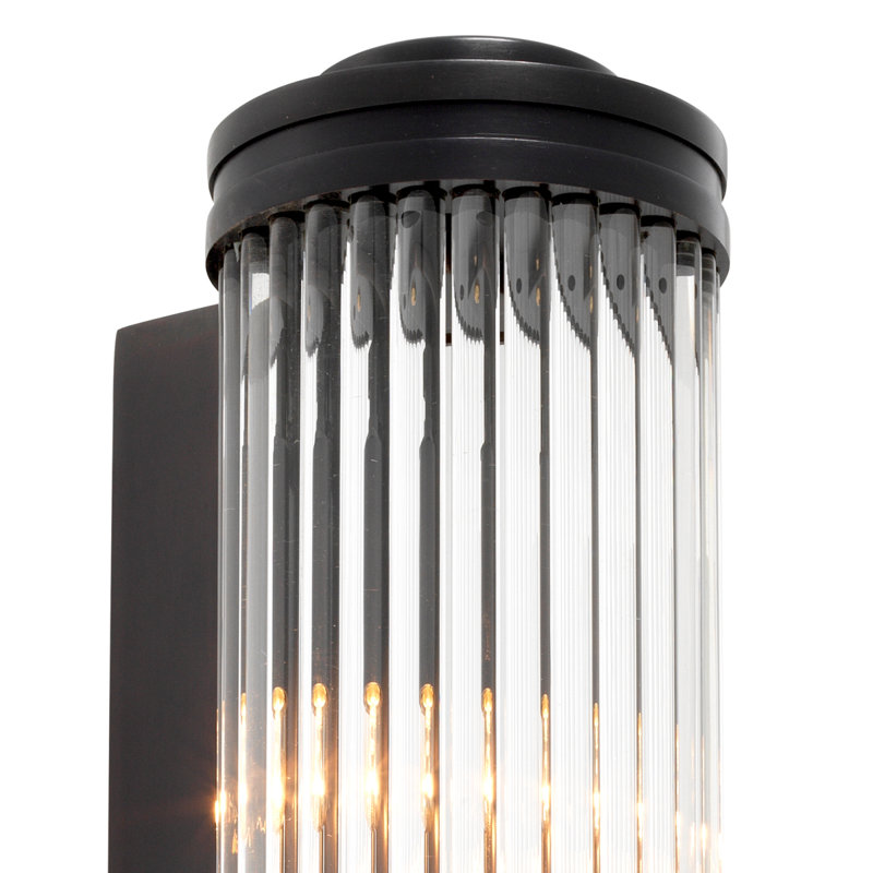 Gascogne Flush Mounted Sconce, Bronze/Clear, 3 Lights