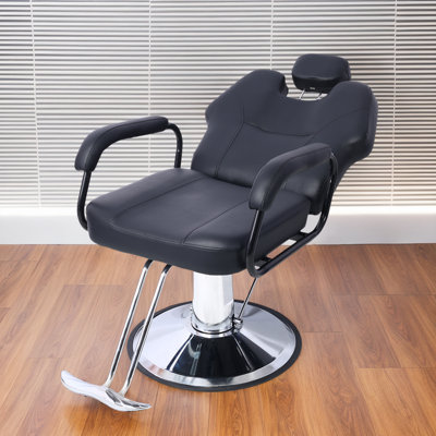 Professional Salon Barber Chair - Durable Hydraulic Chair With 135° Recline, Adjustable Height, And Barber Cape