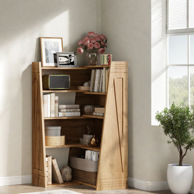 Bibliothèques extensibles avec rangement, tablette moderne en bois aggloméré pour petite maison