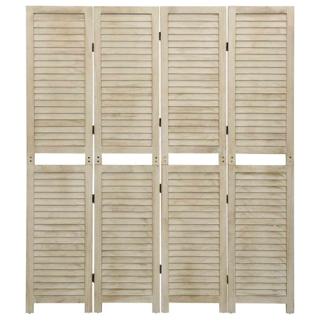 Cashius 140cm W x 165cm H 4 - Panel Solid Wood Folding Room Divider