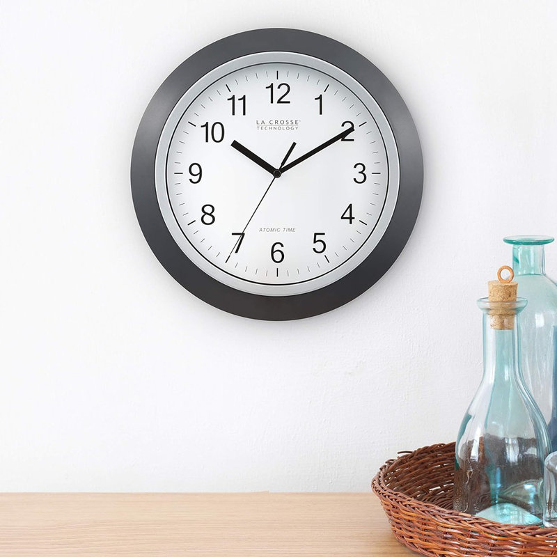 Horloge murale analogique 12 "Weatherby, Noir