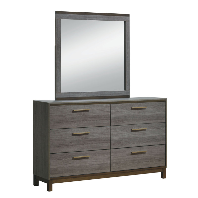 Commode 6 tiroirs avec miroir Alira
