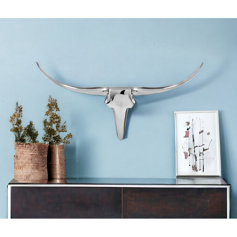 4" X 47" X 26" Buffe Extra Large Long Horn Wall Bust
